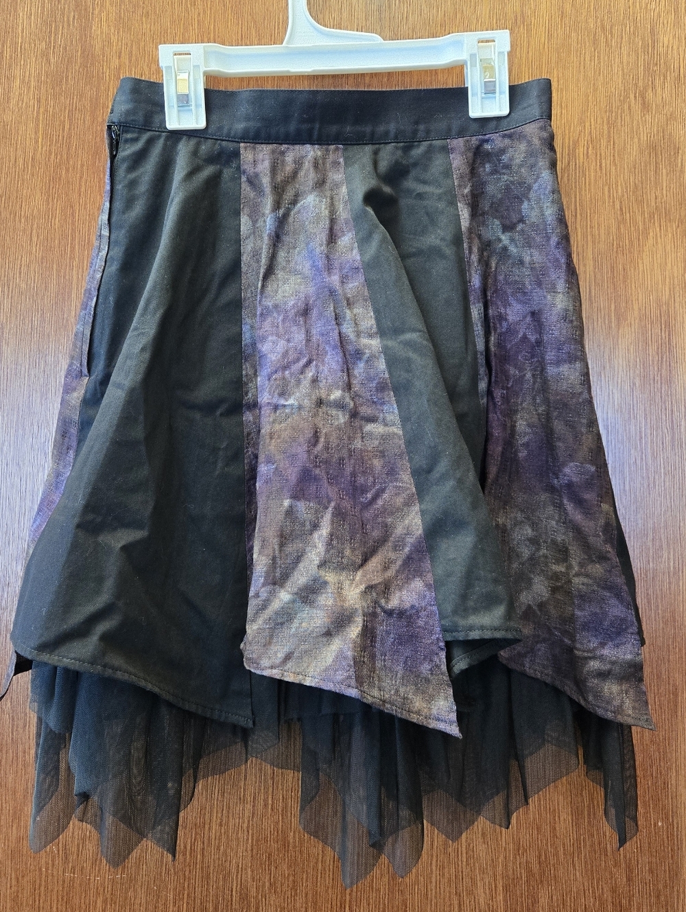 Peace Now Mini Skirt Black Floral Inset Medium Ballet A Line